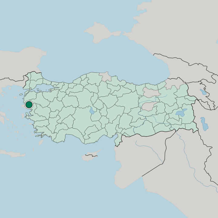 Map showing Ayvalık — In Turkey