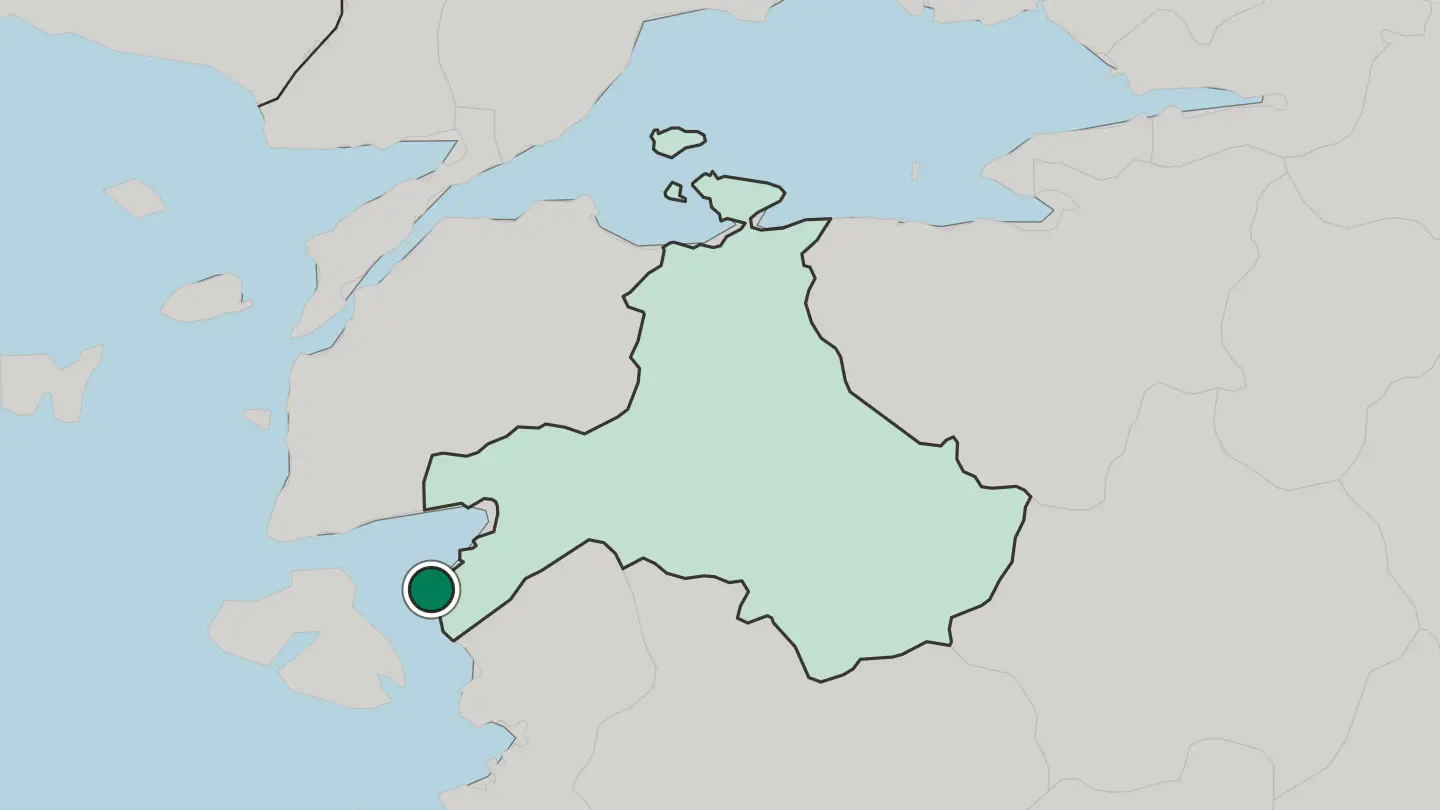 Map of Ayvalık in Turkey