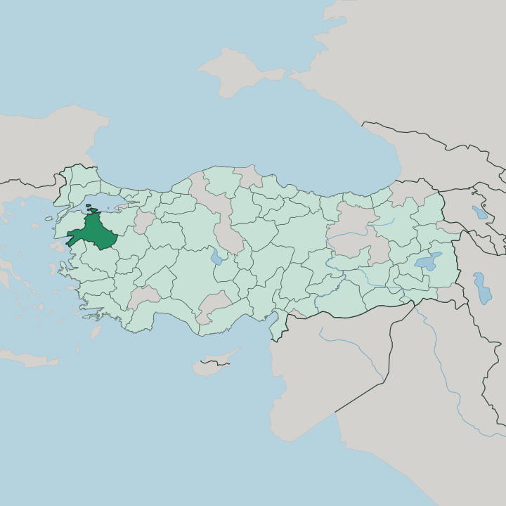 Map showing Balıkesir — In Turkey