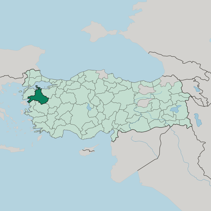 Map showing Balıkesir — In Turkey