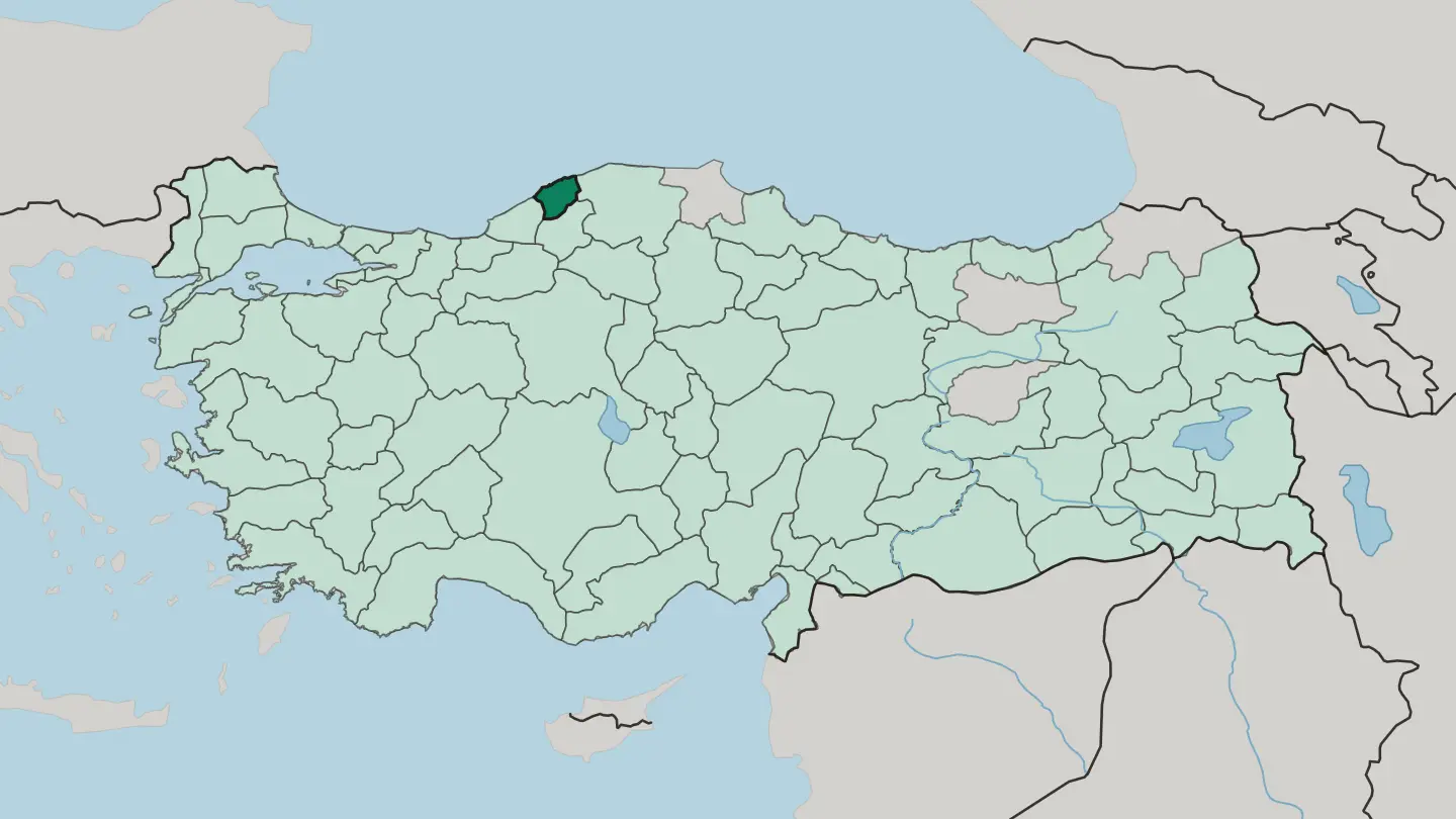 Map of Bartın in Turkey