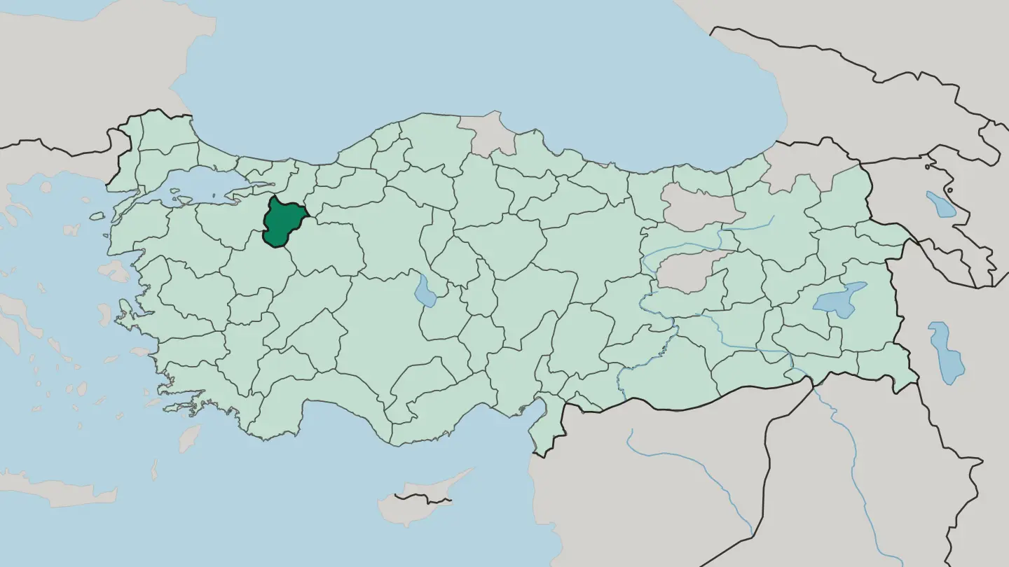 Map of Bilecik in Turkey