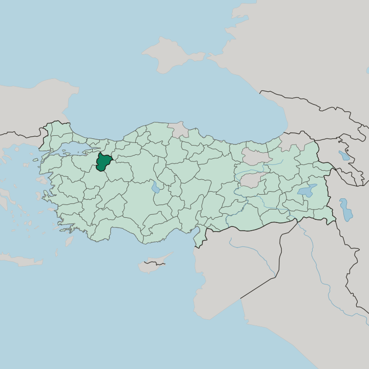 Map showing Bilecik — In Turkey