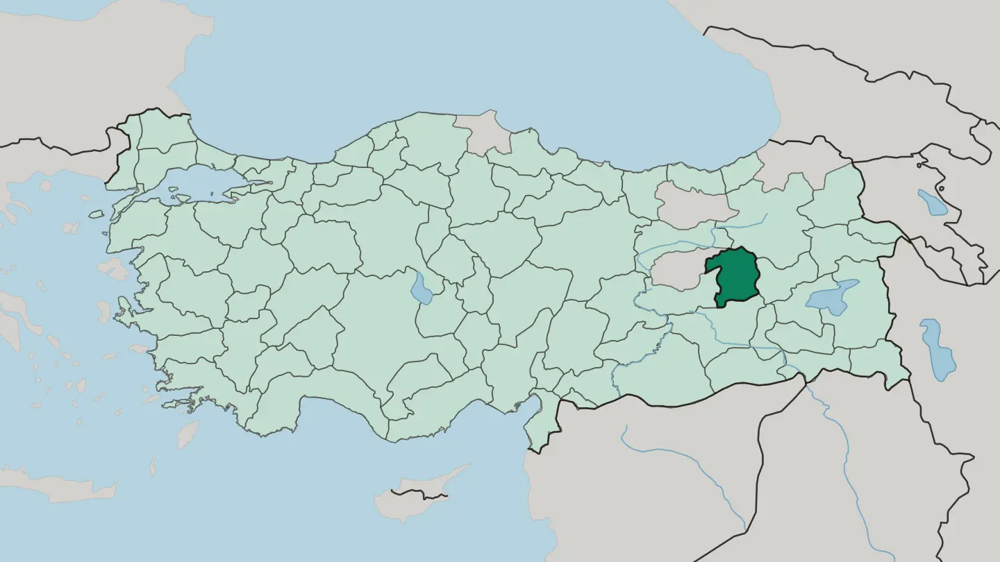 Map of Bingöl in Turkey
