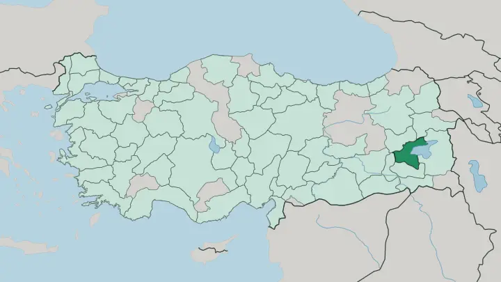 Map of Bitlis in Turkey