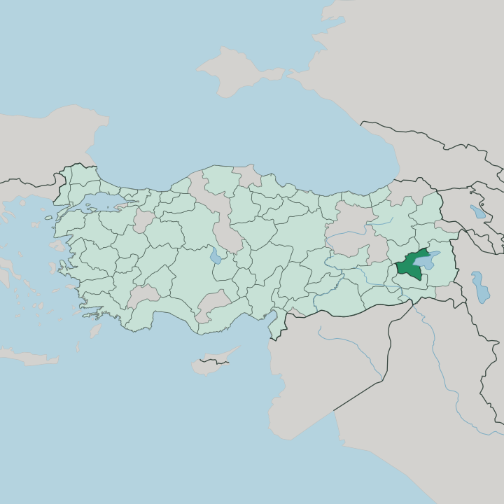 Map showing Bitlis — In Turkey