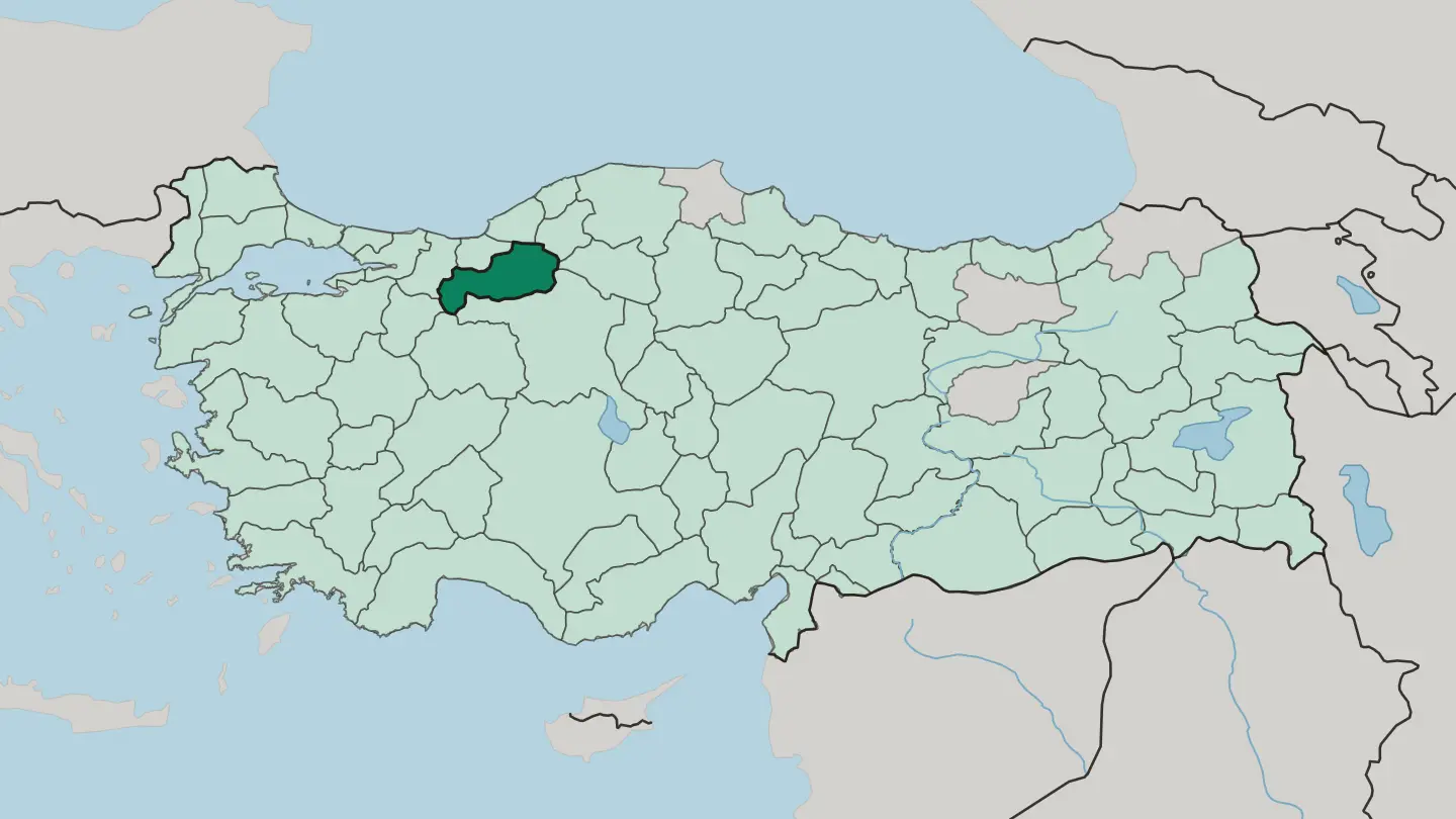 Map of Bolu in Turkey