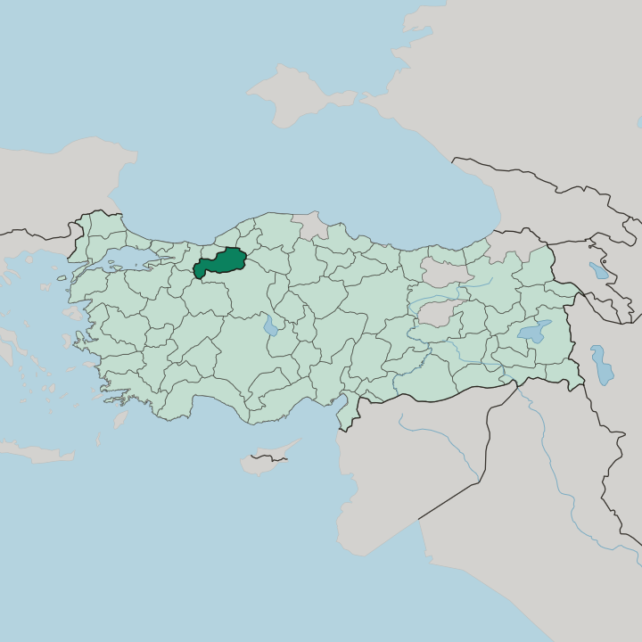 Map showing Bolu — In Turkey