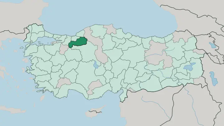 Map of Bolu in Turkey