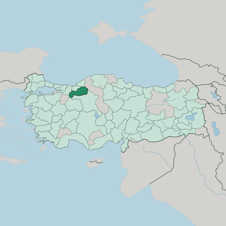 Map showing Bolu — In Turkey