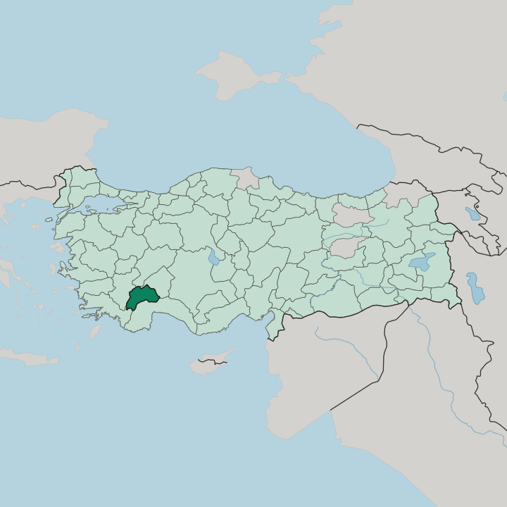 Map showing Burdur — In Turkey