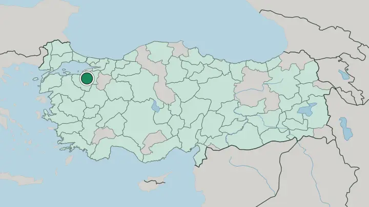 Map of Bursa in Turkey