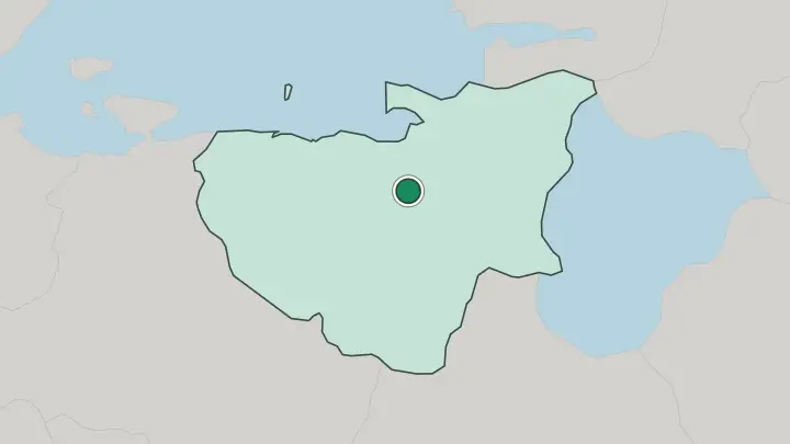 Map of Bursa in Turkey