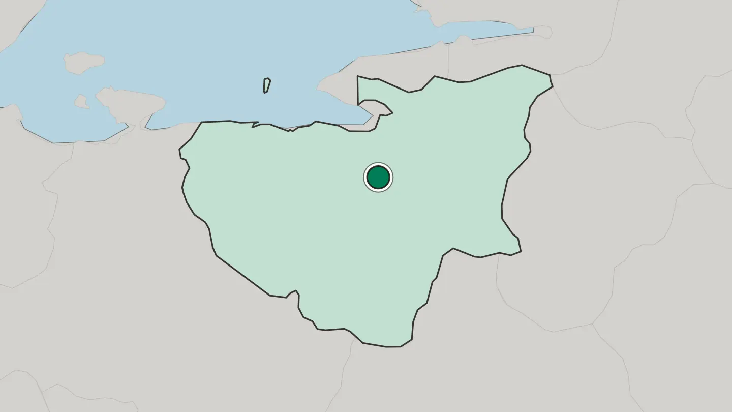 Map of Bursa in Turkey