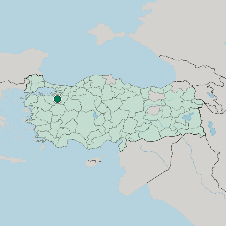 Map showing İnegol — In Turkey