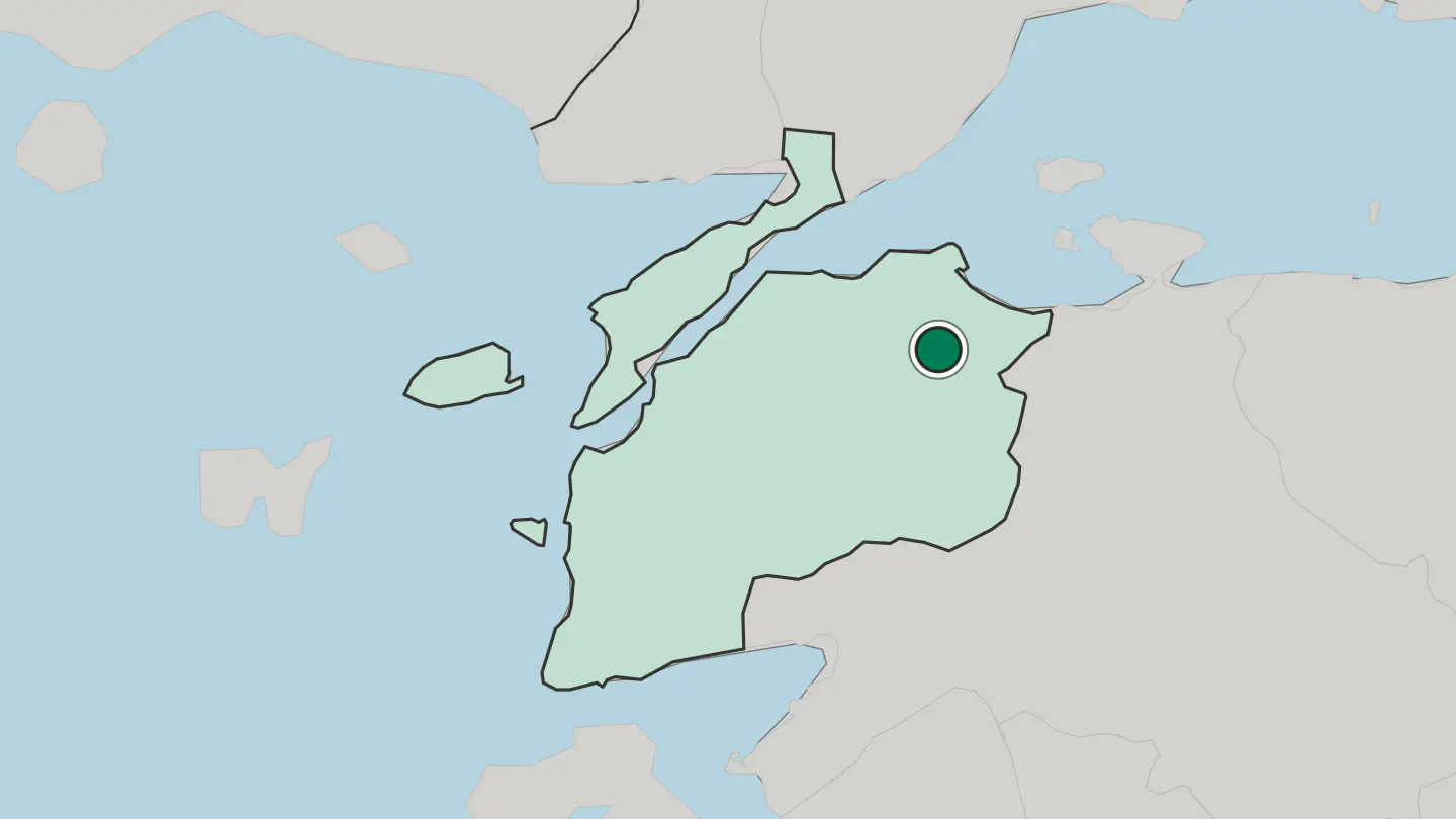 Map of Biga in Turkey