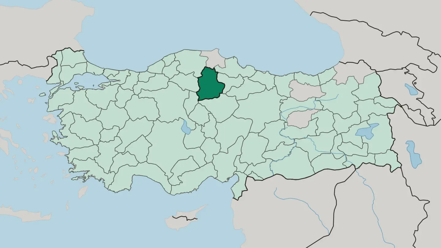 Map of Çorum in Turkey