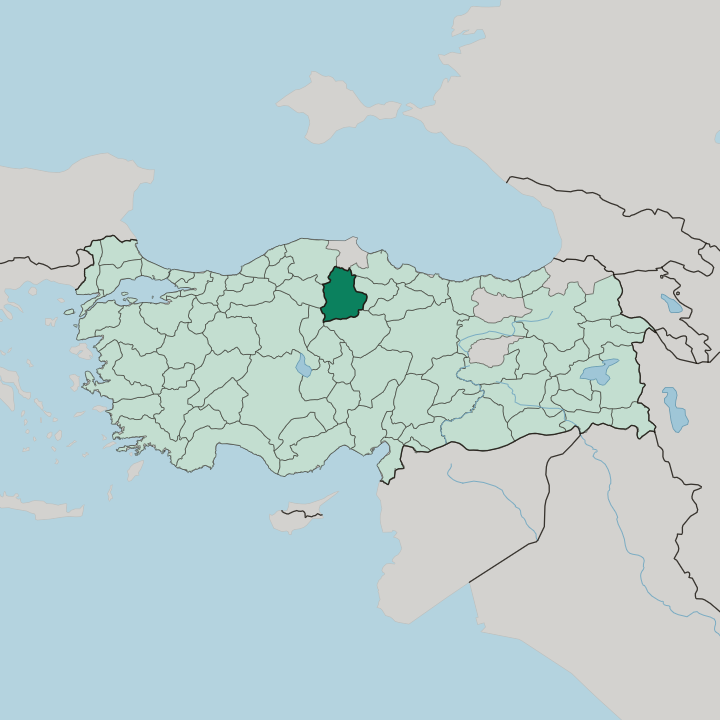Map showing Çorum — In Turkey