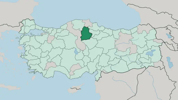 Map of Çorum in Turkey