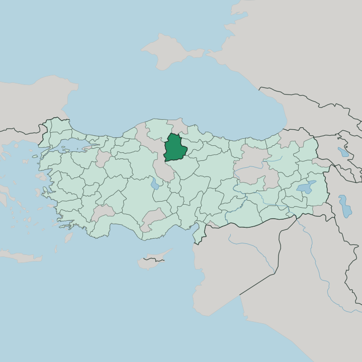 Map showing Çorum — In Turkey