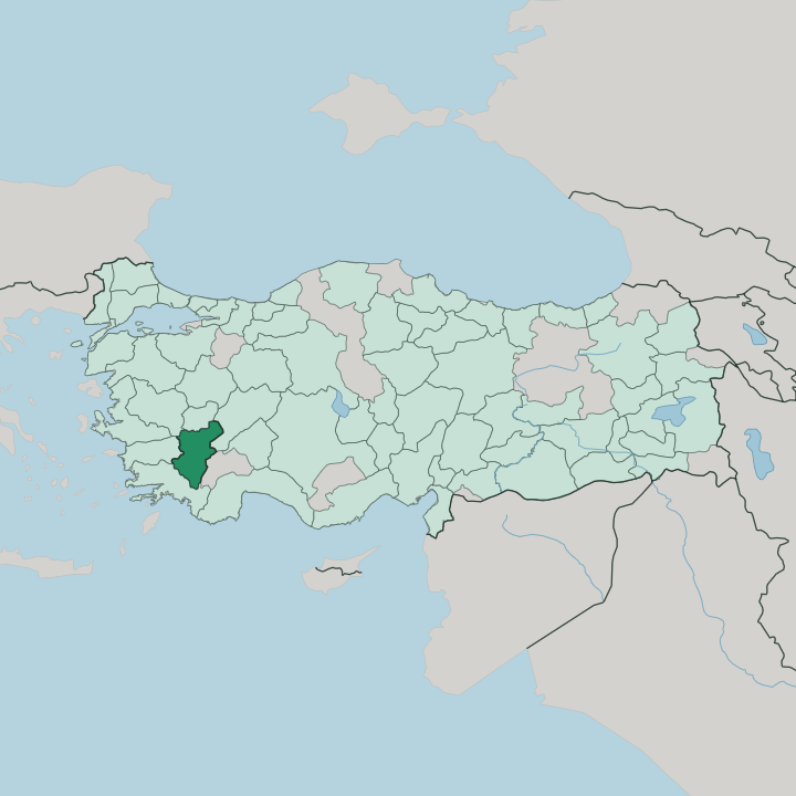 Map showing Denizli — In Turkey
