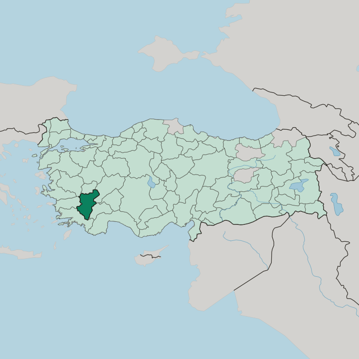 Map showing Denizli — In Turkey