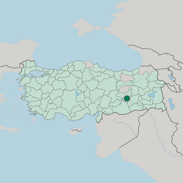 Map showing Ergani — In Turkey