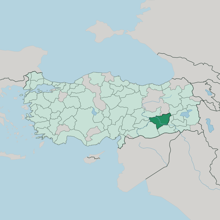 Map showing Diyarbakır — In Turkey