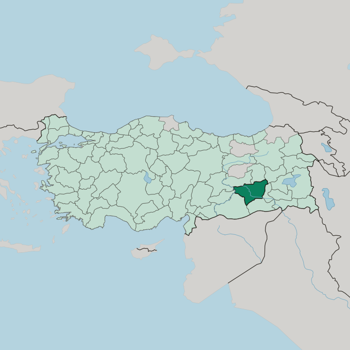 Map showing Diyarbakır — In Turkey