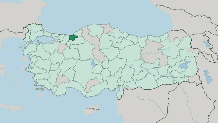 Map of Düzce in Turkey