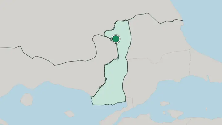 Map of Edirne in Turkey