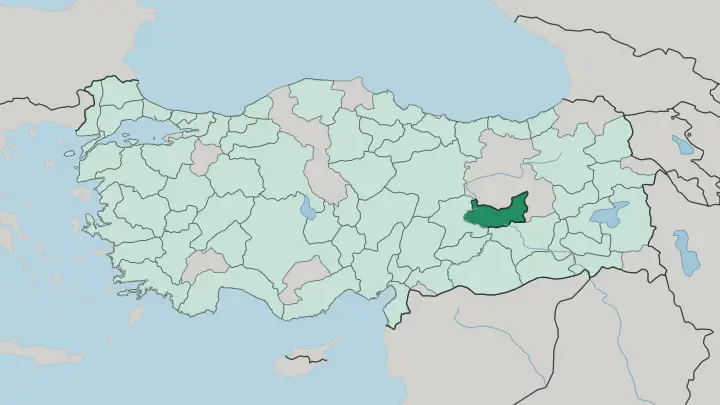 Map of Elâzığ in Turkey