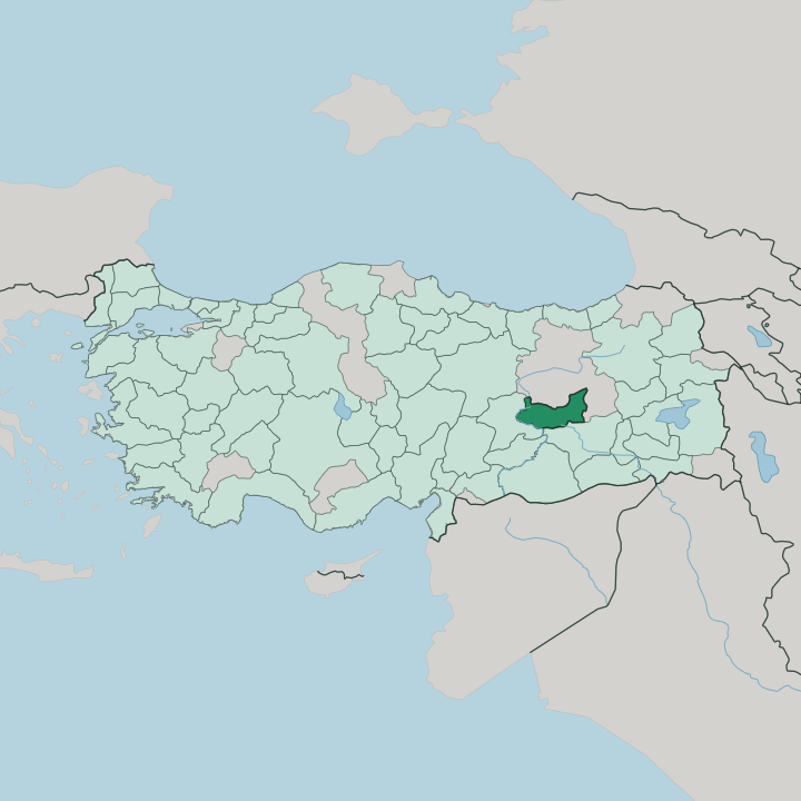 Map showing Elâzığ — In Turkey