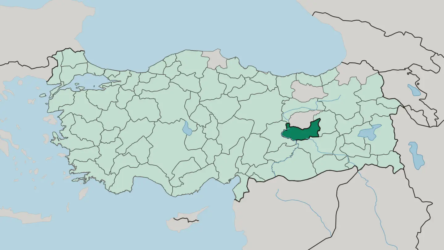 Map of Elâzığ in Turkey