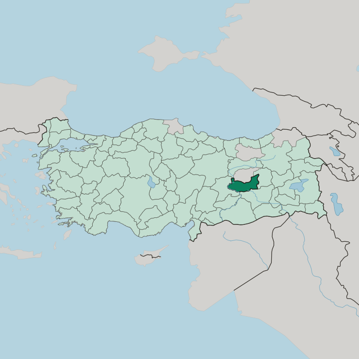 Map showing Elâzığ — In Turkey