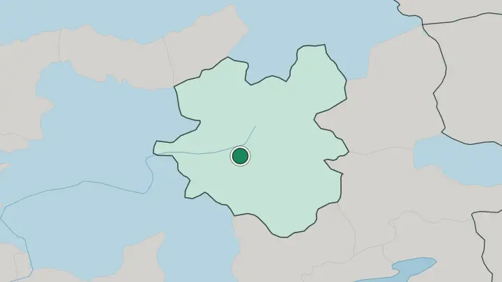 Map of Erzurum in Turkey