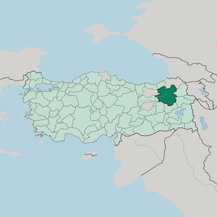 Map showing Erzurum — In Turkey