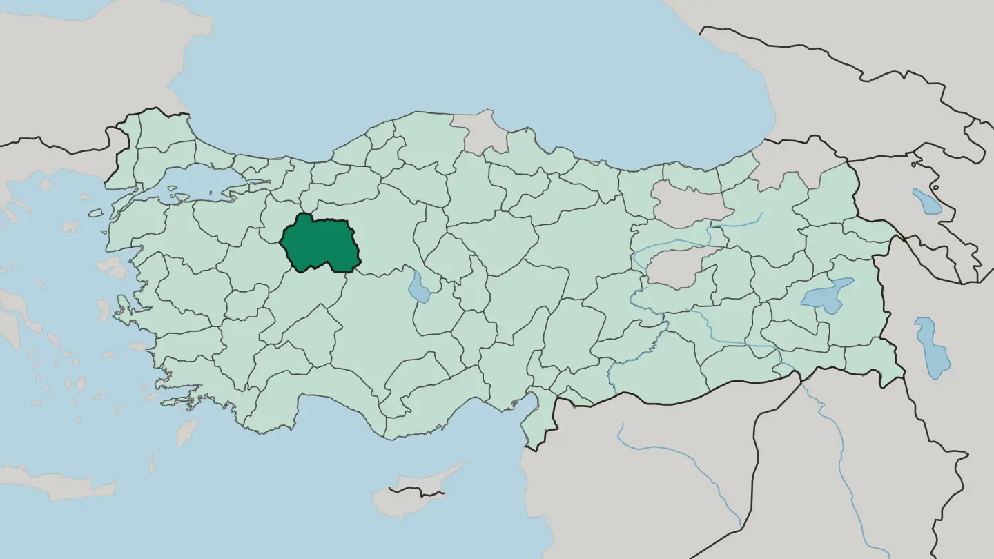 Map of Eskişehir in Turkey