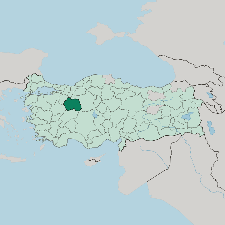 Map showing Eskişehir — In Turkey