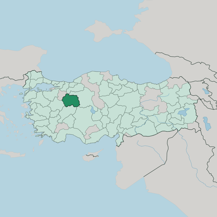 Map showing Eskişehir — In Turkey