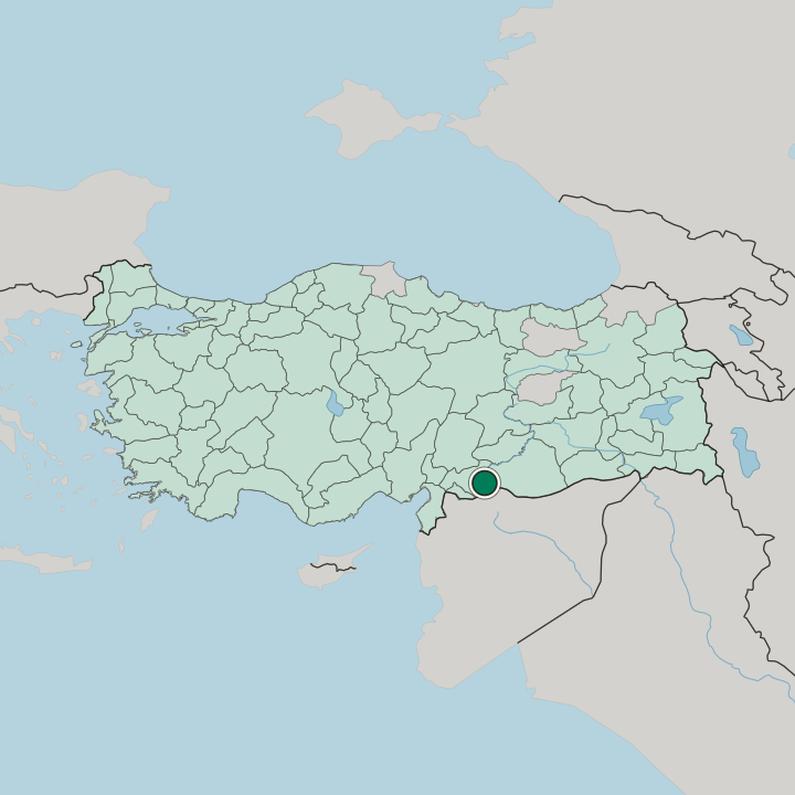 Map showing Nizip — In Turkey
