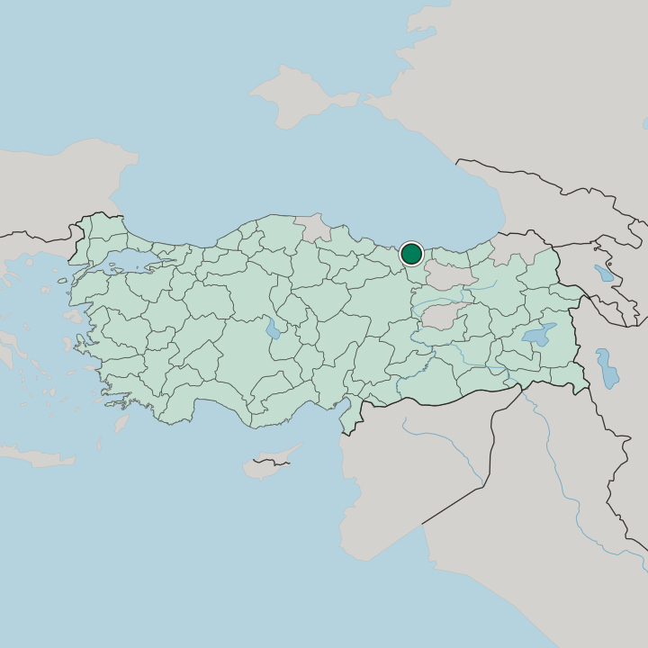 Map showing Giresun — In Turkey