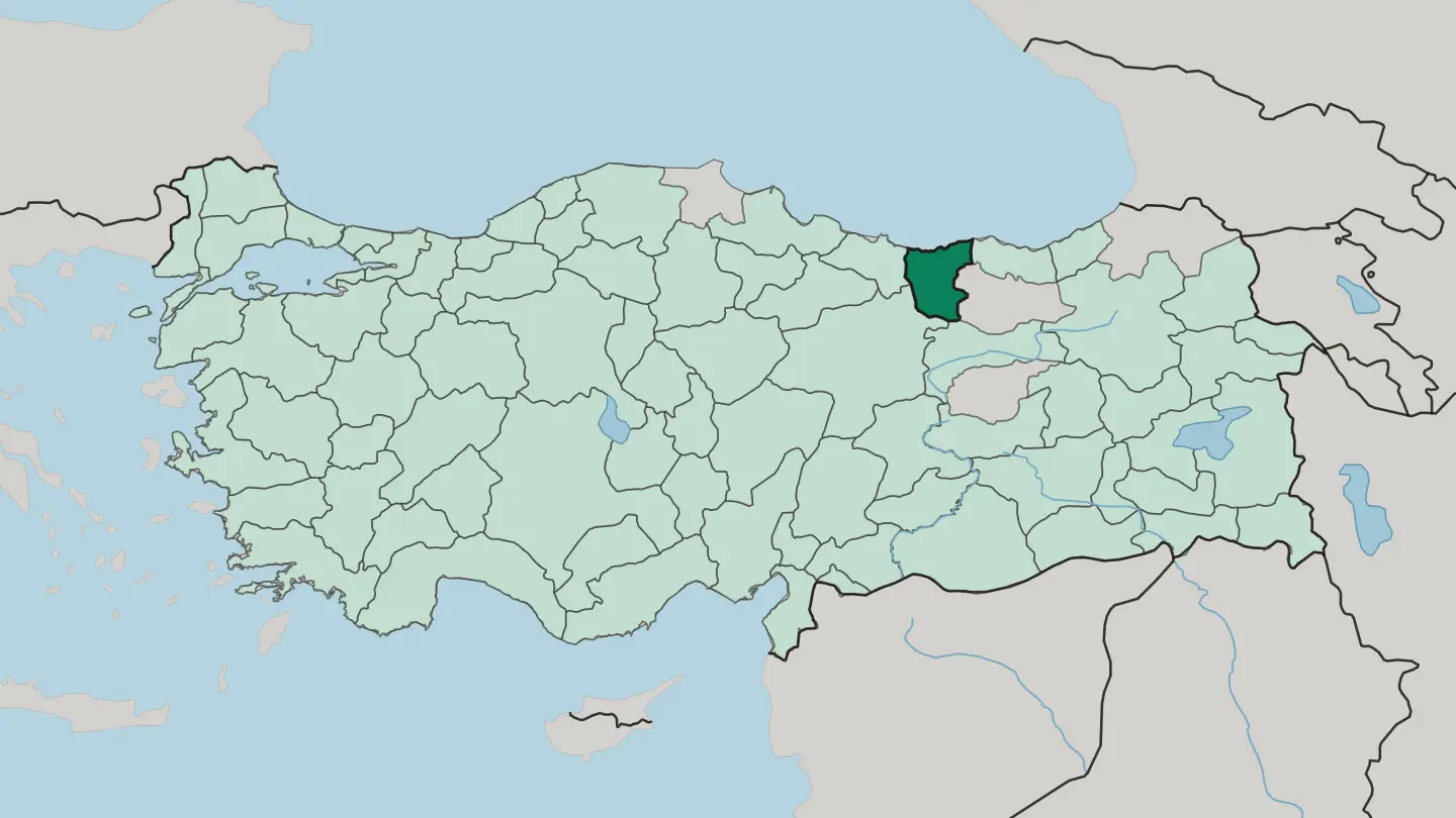 Map of Giresun in Turkey