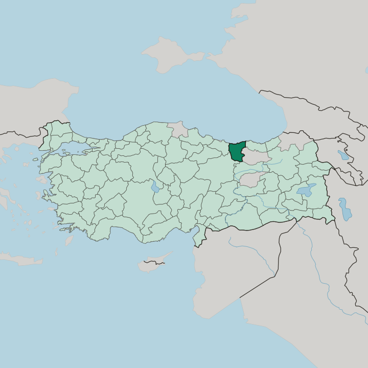 Map showing Giresun — In Turkey