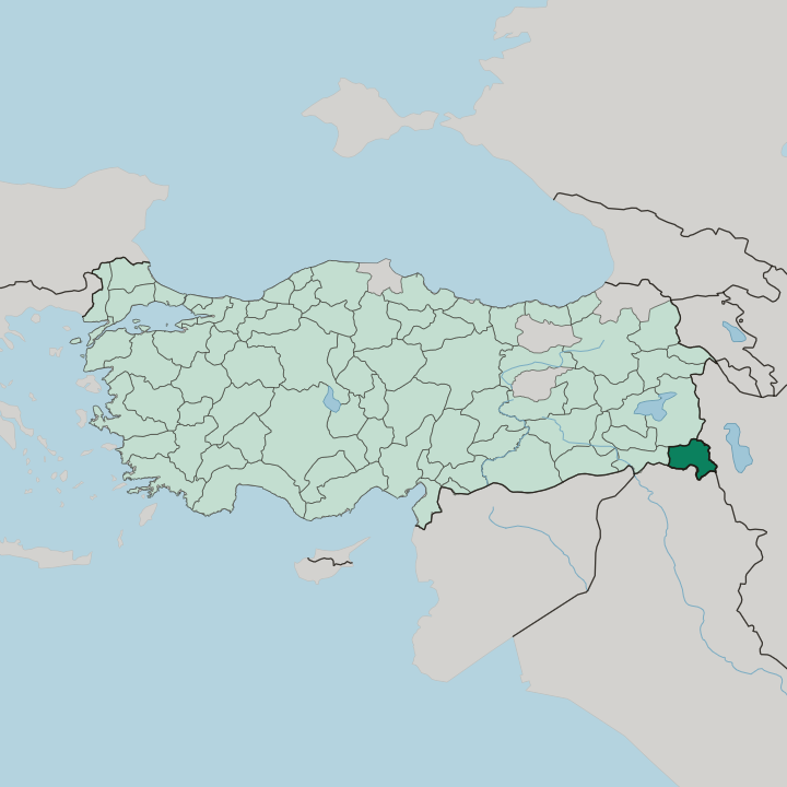 Map showing Hakkari — In Turkey