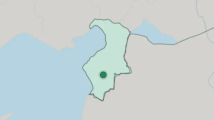 Map of Antakya in Turkey