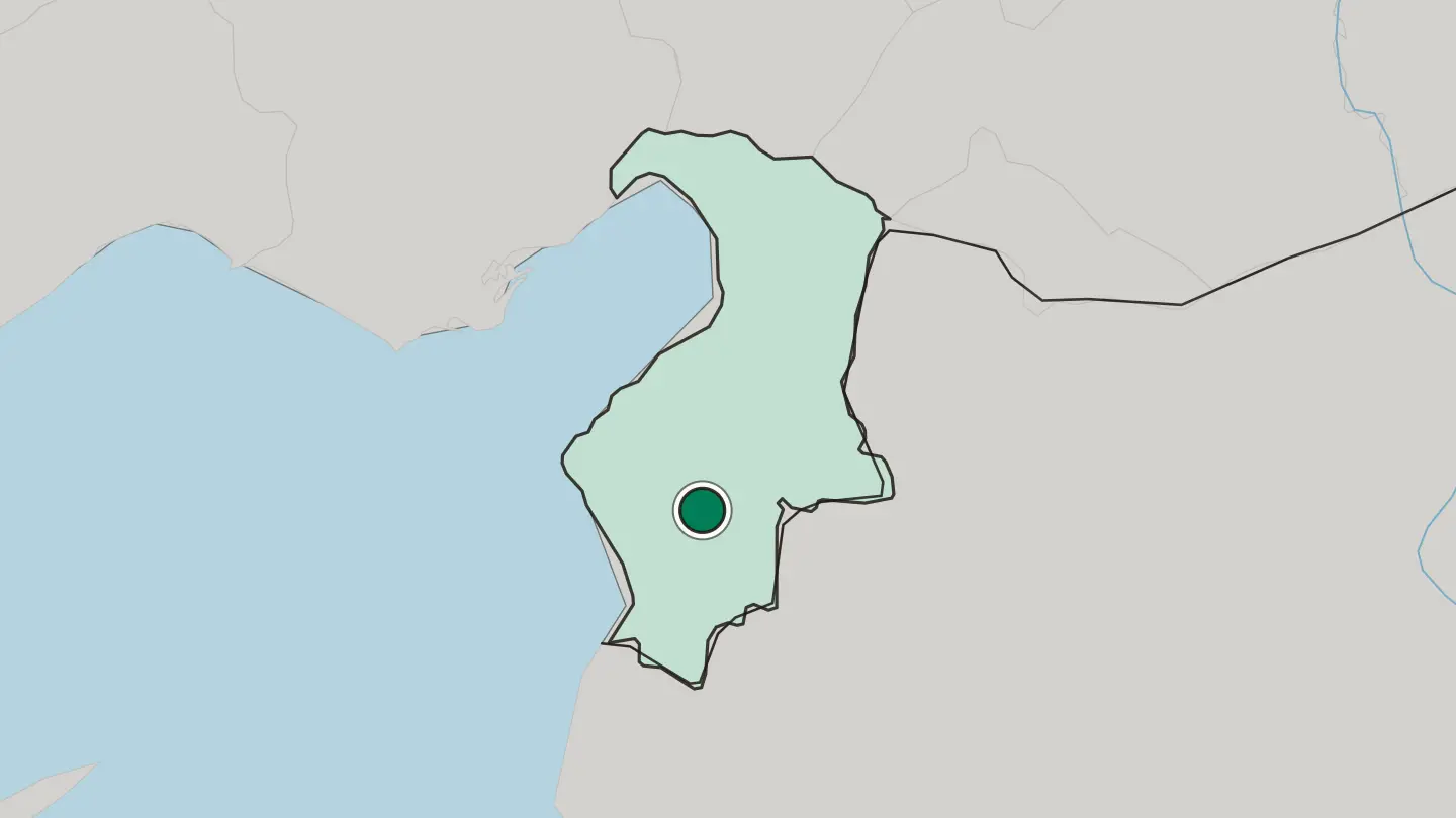 Map of Antakya in Turkey