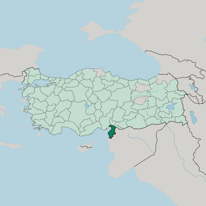 Map showing Hatay — In Turkey