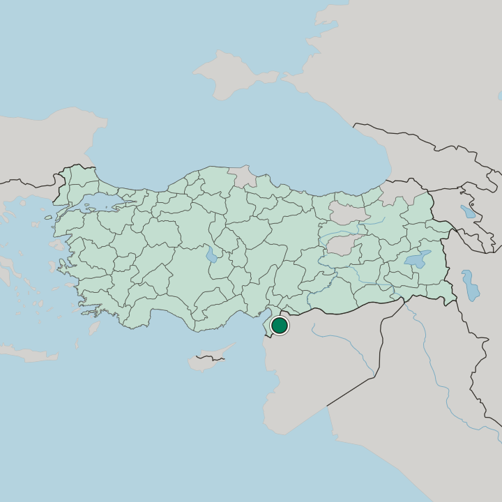 Map showing Reyhanlı — In Turkey