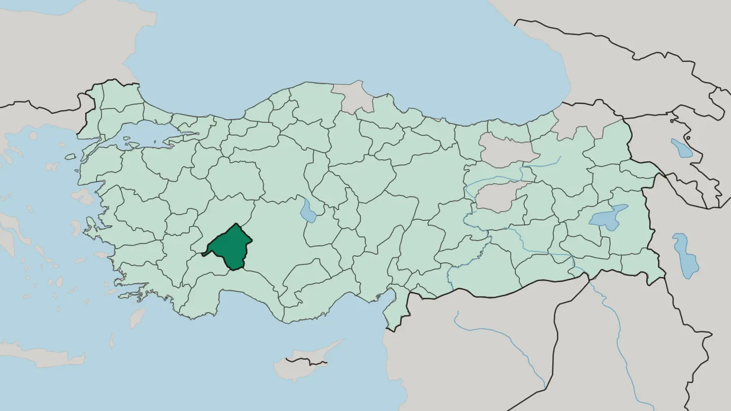 Map of Isparta in Turkey